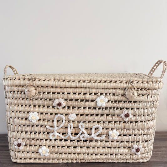 Gepersonaliseerde Grote Palmbladmand 60CM BLOEMEN