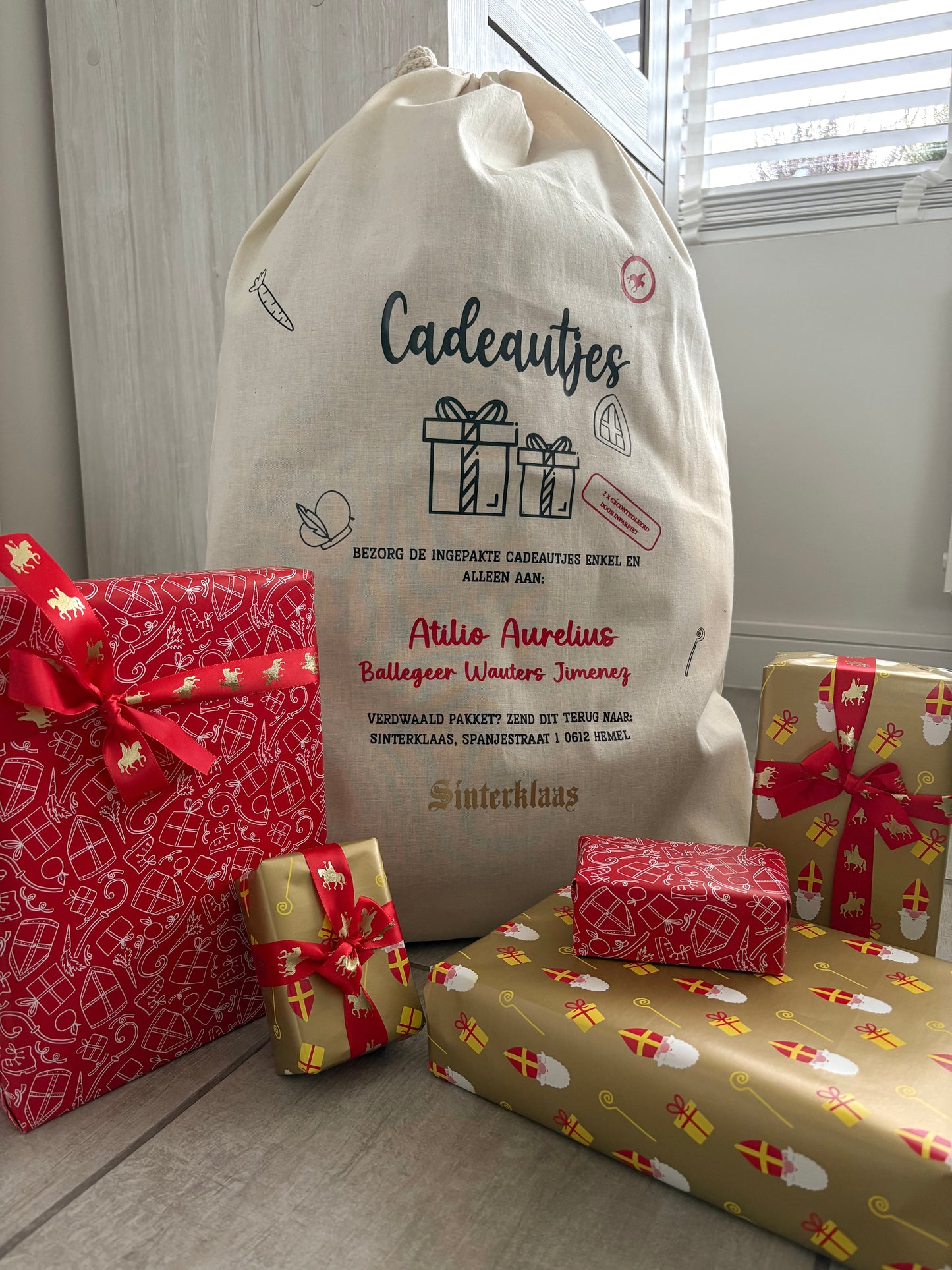 Cadeauzak Sinterklaas Gepersonaliseerd