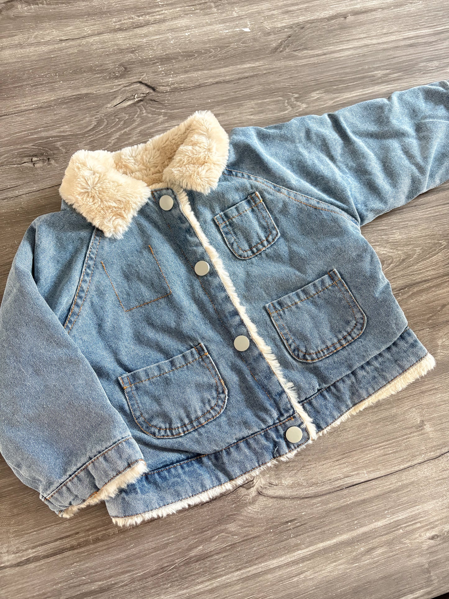 Denimjas Wol Wit Winter Editie