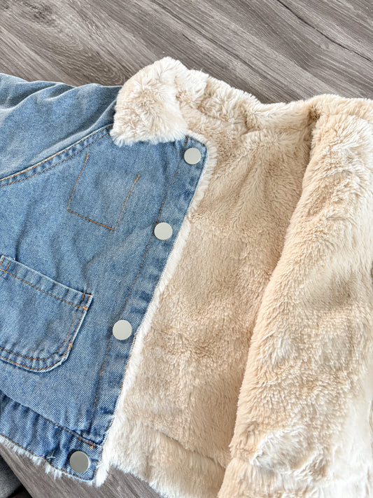 Denimjas Wol Wit Winter Editie