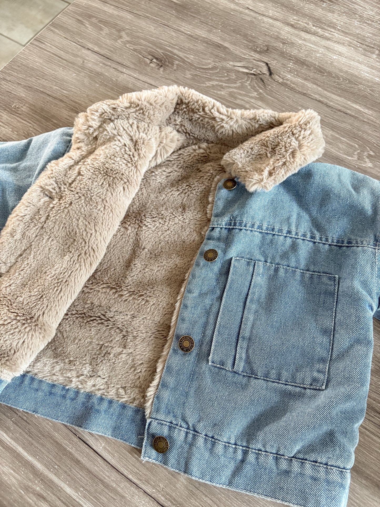 Denimjas Wol Beige Winter Editie