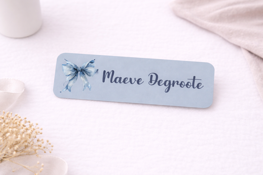 Naamsticker Blue Bow
