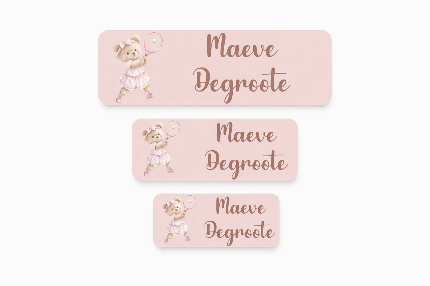 Naamsticker Teddy | Tennis Rose