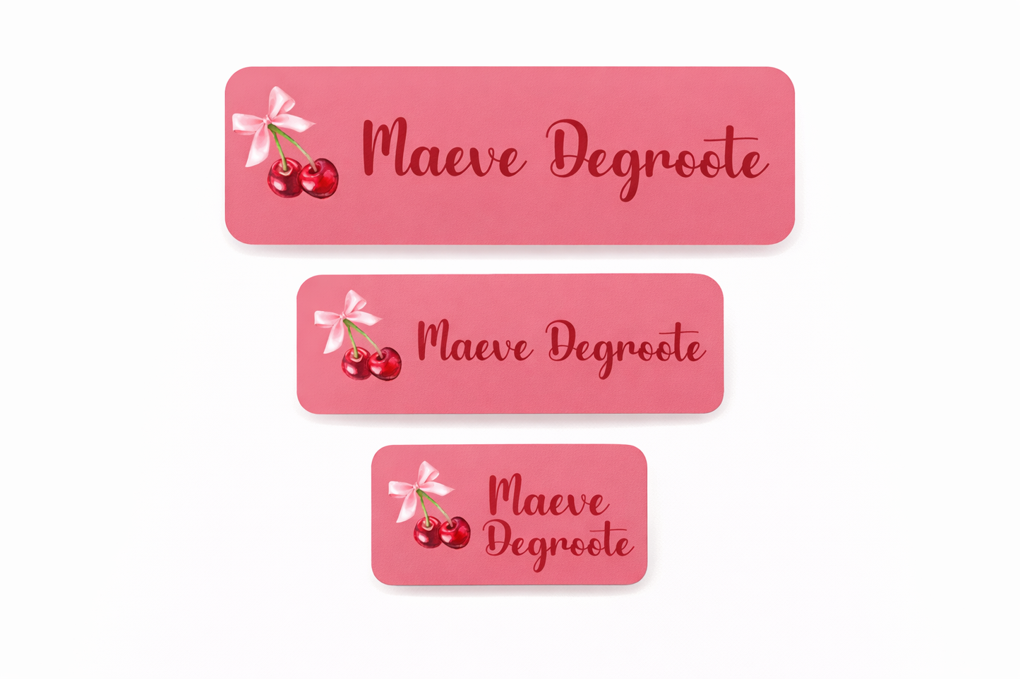 Naamsticker Cherry Bow