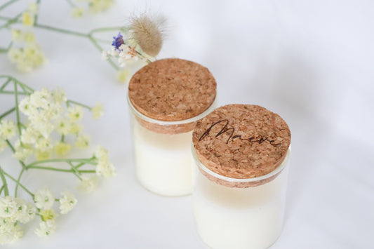 Glazen kurkkaarsje | Gepersonaliseerd