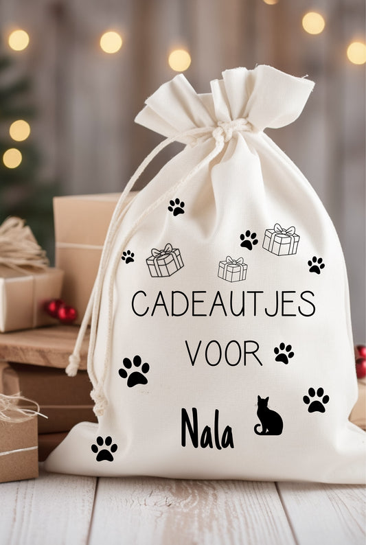 Cadeauzak Kat Gepersonaliseerd | Medium