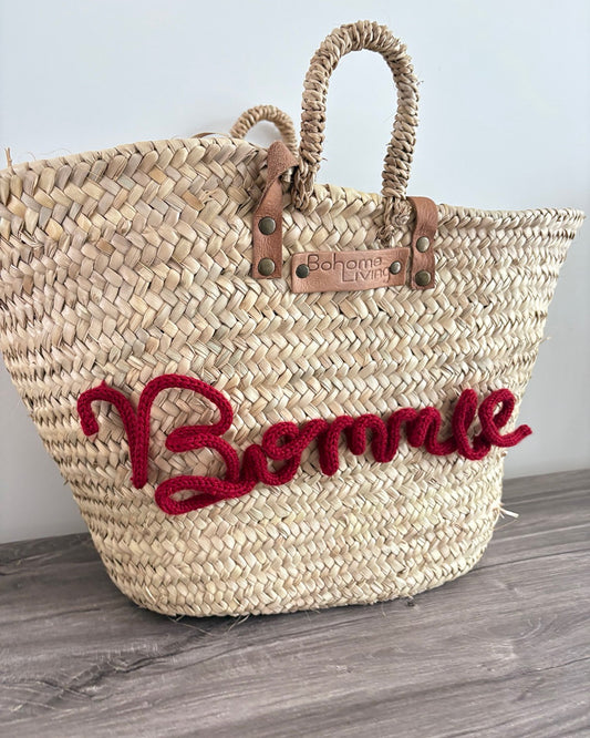 Marktmand met opschrift