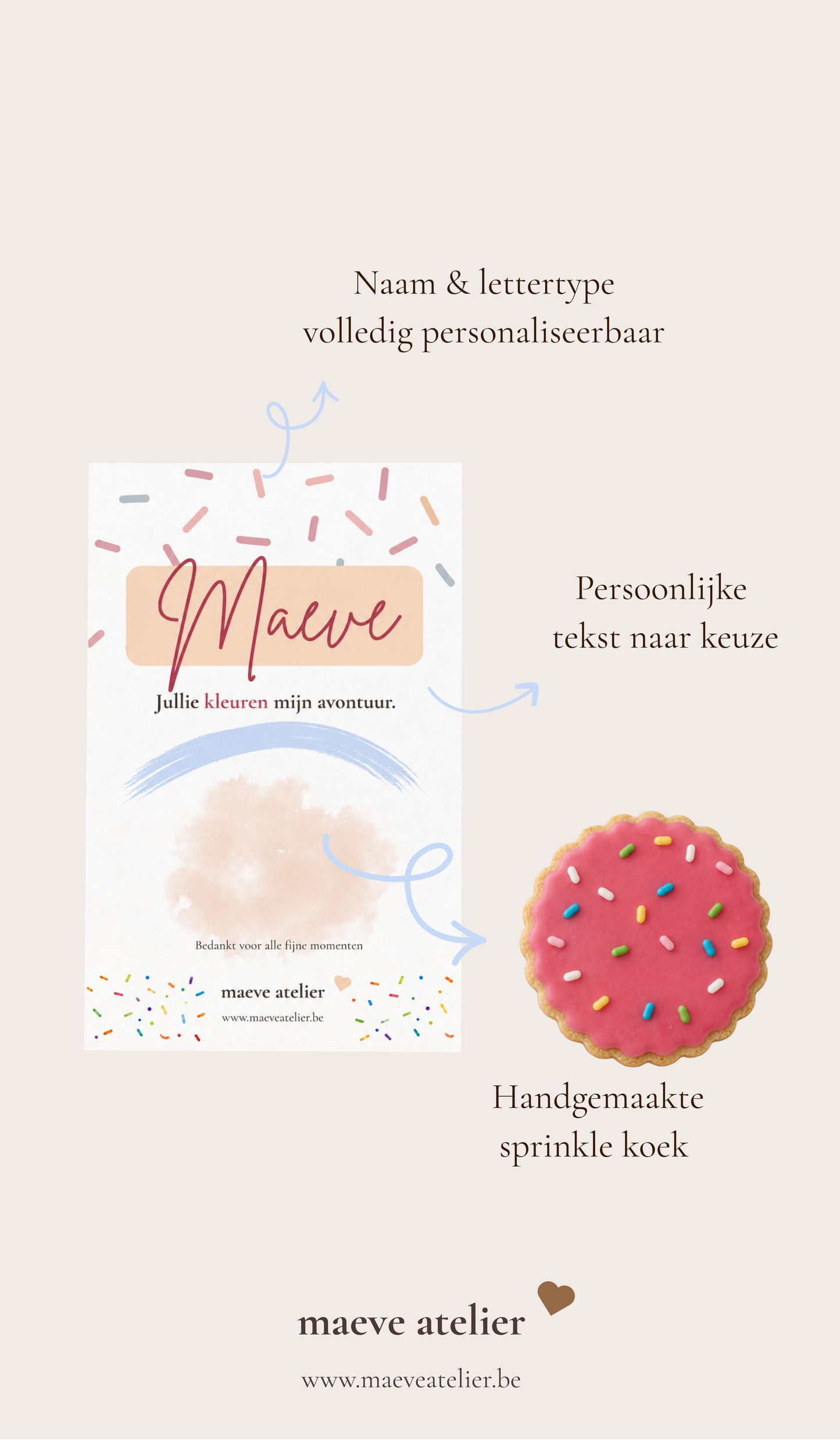 GEPERSONALISEERDE KOEK - ROZE KOEK