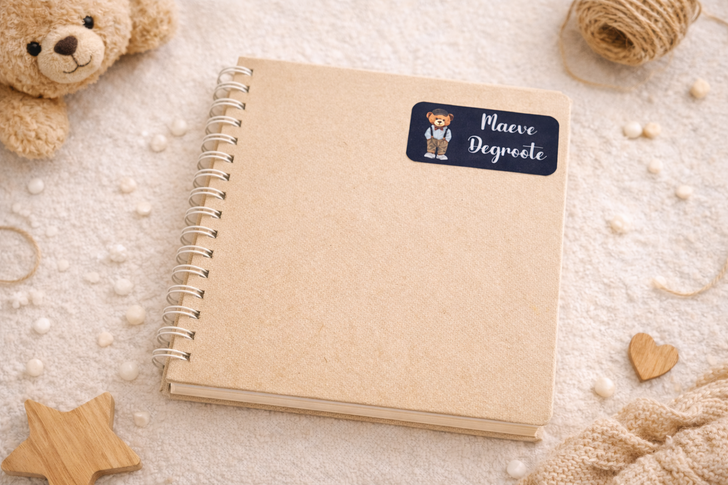 Naamsticker Teddy | Blauw