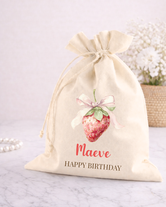 Cadeauzak Coquette Strawberry | Gepersonaliseerd