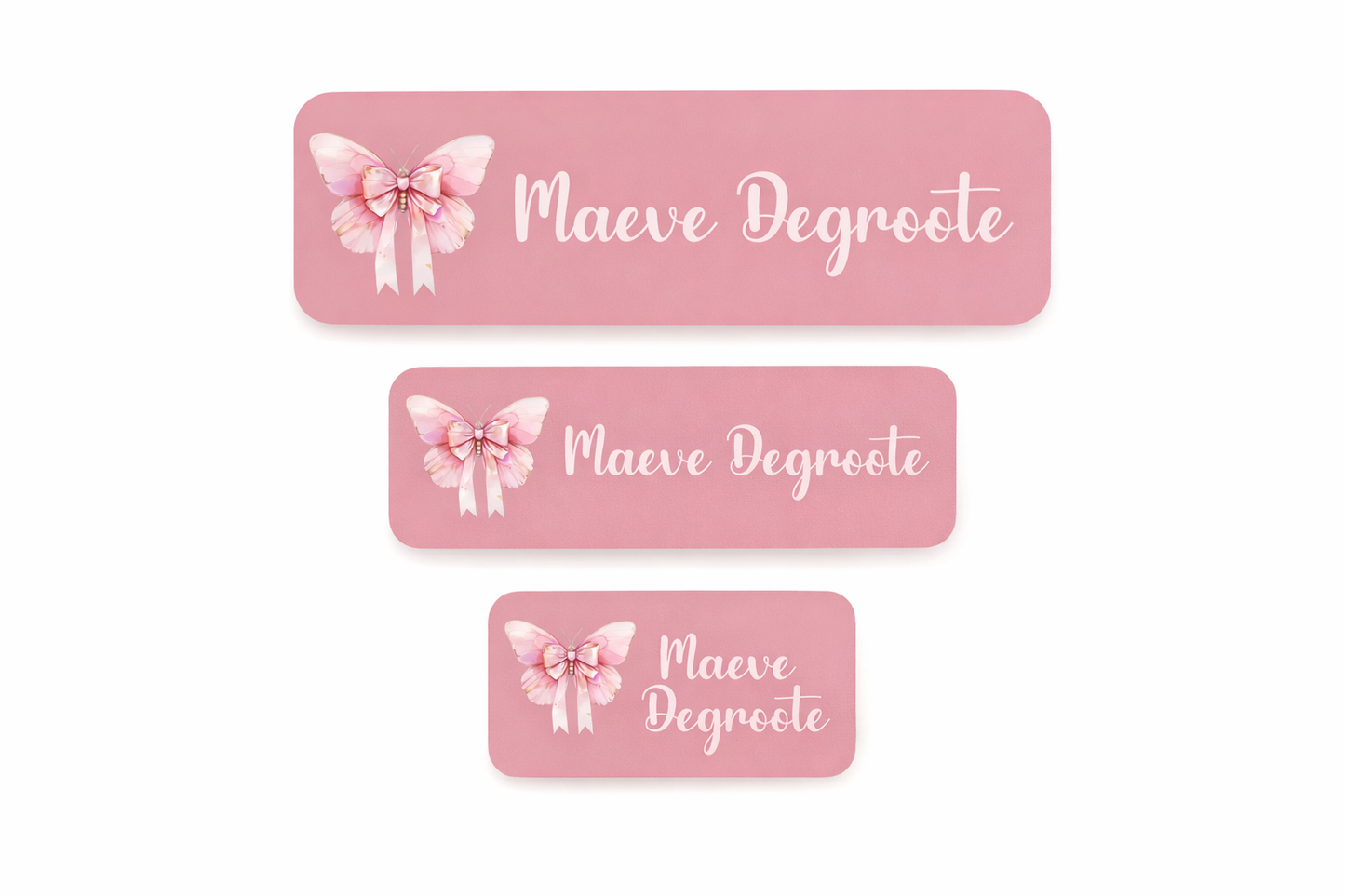 Naamsticker Pink Bow