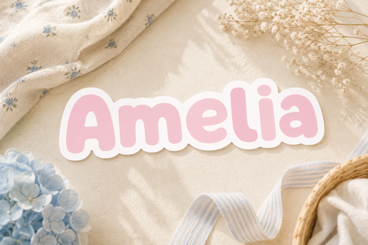 NAAMSTICKER - SOFT PINK