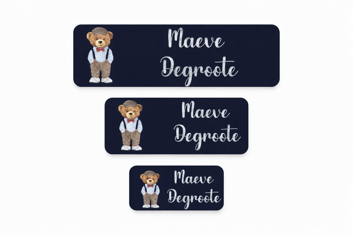Naamsticker Teddy | Blauw