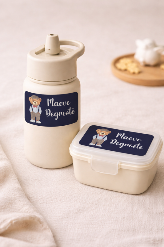 Naamsticker Teddy | Blauw